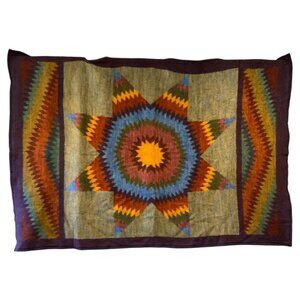 Vintage Biederlack Starburst Plush Blanket 55x80 Warm Cozy Acrylic Polyester